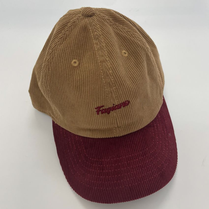 コーデュロイキャップ(burgundy/beige)