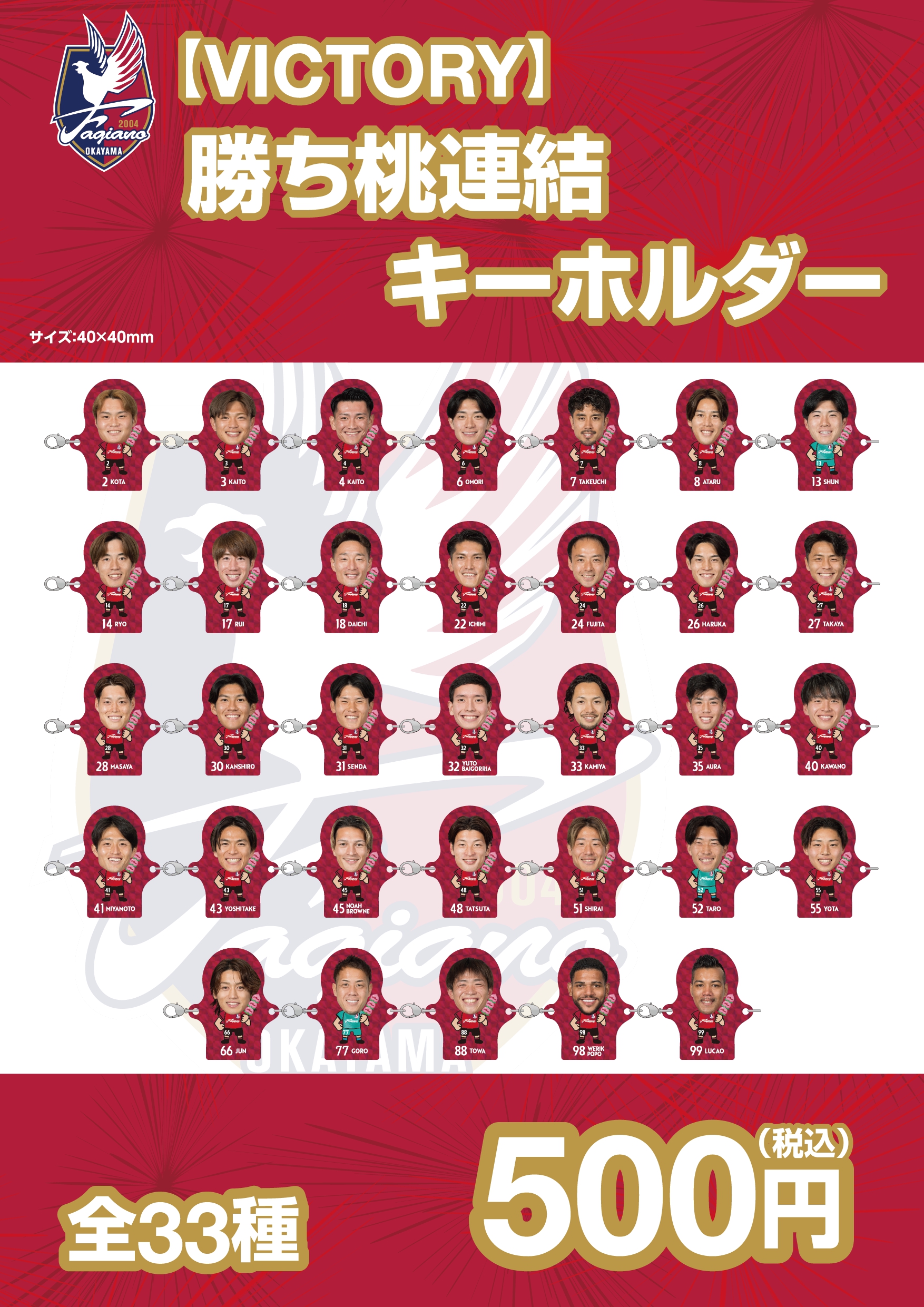 【VICTORYがちゃ】勝ち桃連結キーホルダー