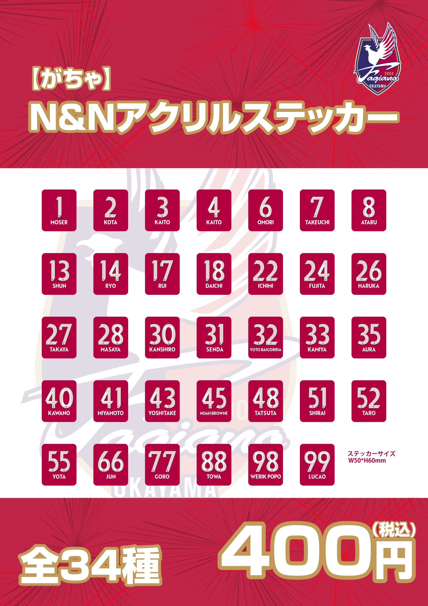 【がちゃ】N&Nアクリルステッカー