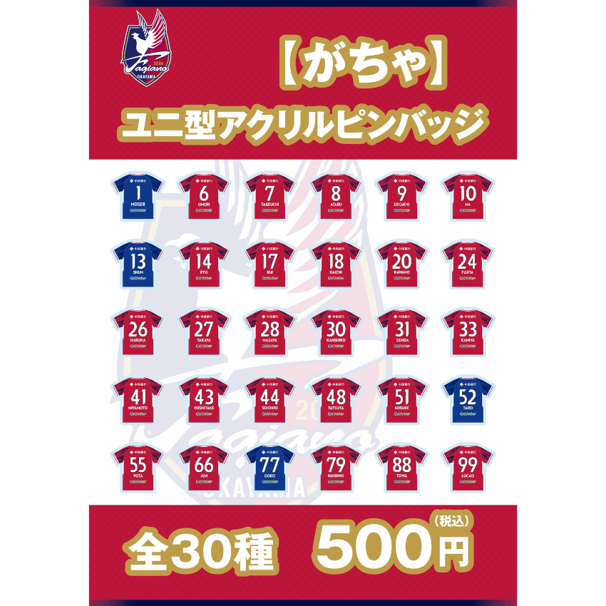 【がちゃ】ユニ型アクリルピンバッジ