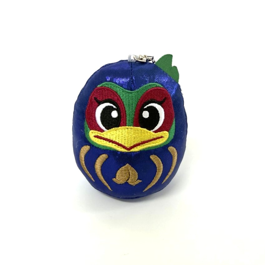 ファジ丸だるまキーホルダー(メタリックブルー)
